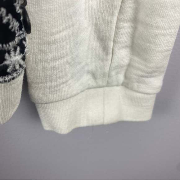 SCOTCH & Soda White Black Embroidered Sheer Detail Sweater Small - Picture 6 of 16